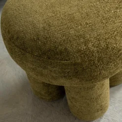 Made in Meubles Petit tabouret en tissu kaki Toby