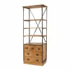 Made in Meubles Petite bibliothèque en métal et bois de manguier Marcel