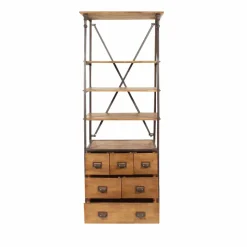 Made in Meubles Petite bibliothèque en métal et bois de manguier Marcel