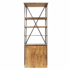 Made in Meubles Petite bibliothèque en métal et bois de manguier Marcel