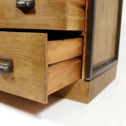Made in Meubles Petite bibliothèque en métal et bois de manguier Marcel