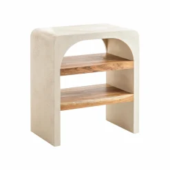 Made in Meubles Petite console en bois effet béton et bois d'acacia Dalva