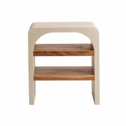 Made in Meubles Petite console en bois effet béton et bois d'acacia Dalva