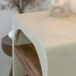 Made in Meubles Petite console en bois effet béton et bois d'acacia Dalva