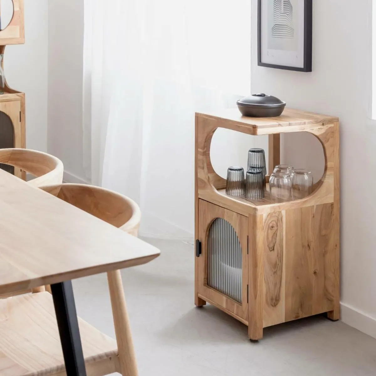 Made in Meubles Petite étagère en bois d'acacia Emyr