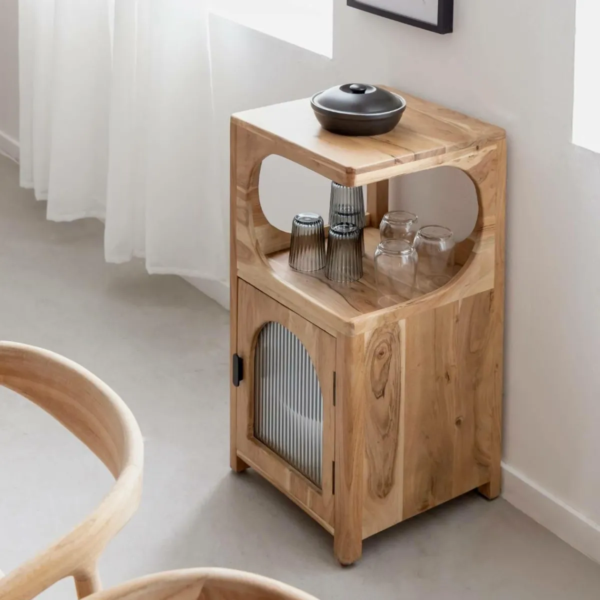 Made in Meubles Petite étagère en bois d'acacia Emyr