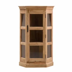 Made in Meubles Petite vitrine d'angle en bois d'acacia Esmée