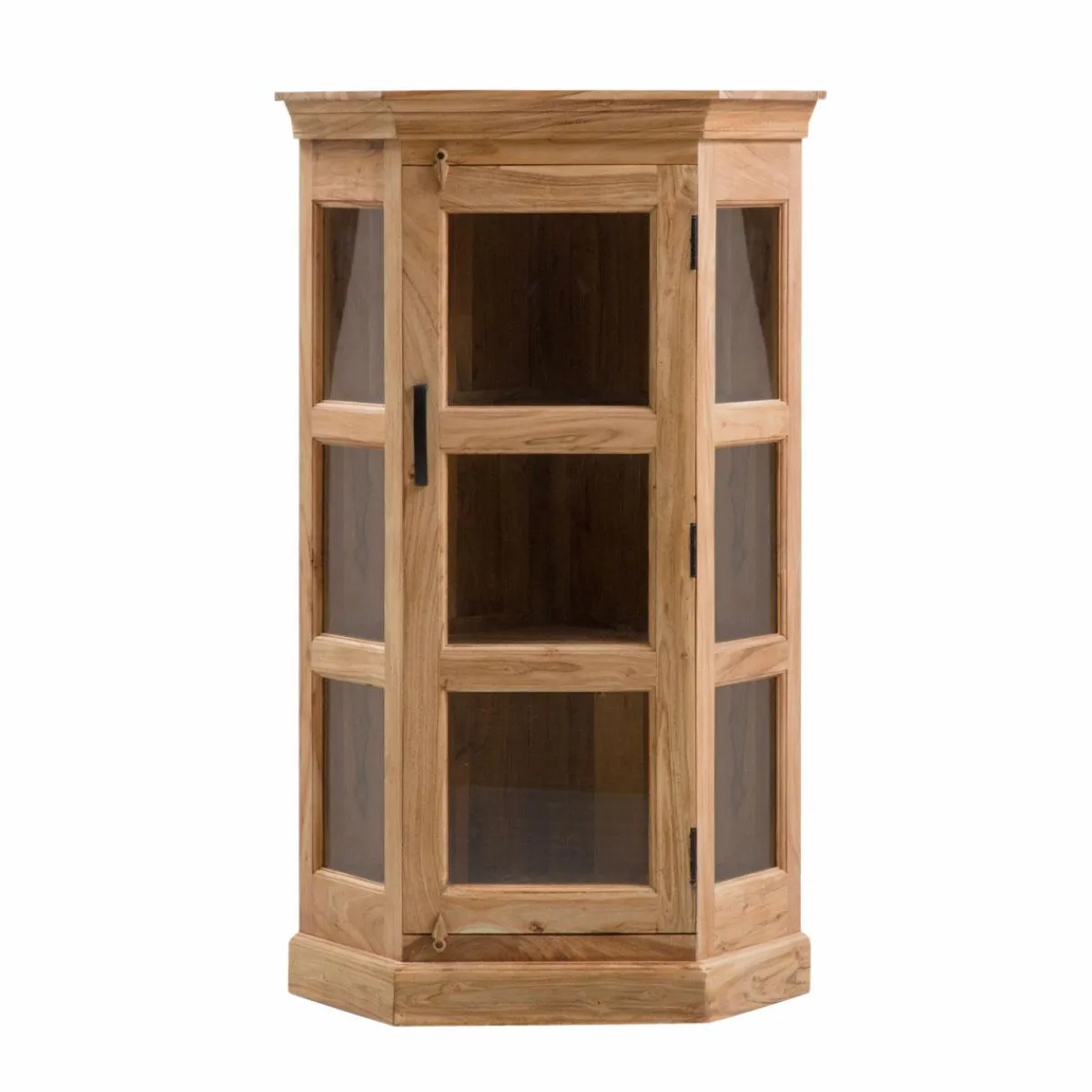 Made in Meubles Petite vitrine d'angle en bois d'acacia Esmée