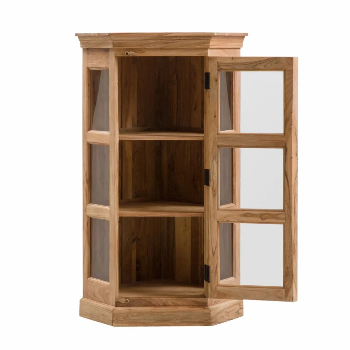 Made in Meubles Petite vitrine d'angle en bois d'acacia Esmée