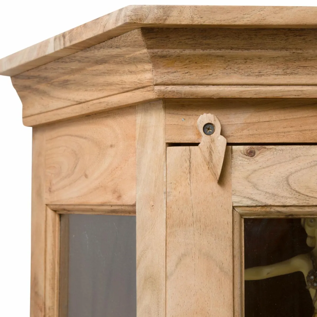 Made in Meubles Petite vitrine d'angle en bois d'acacia Esmée