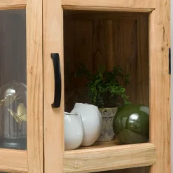 Made in Meubles Petite vitrine d'angle en bois d'acacia Esmée