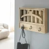 Made in Meubles Porte-manteau en bois de manguier avec miroir Marley