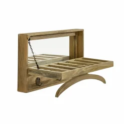 Made in Meubles Porte-manteau en bois de manguier avec miroir Marley