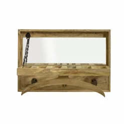 Made in Meubles Porte-manteau en bois de manguier avec miroir Marley