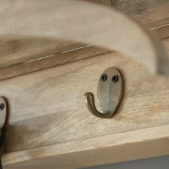 Made in Meubles Porte-manteau en bois de manguier avec miroir Marley