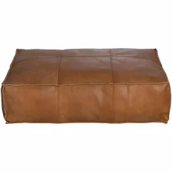 Made in Meubles Pouf en cuir grand modèle Mina