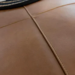Made in Meubles Pouf en cuir grand modèle Mina