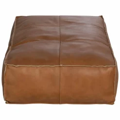 Made in Meubles Pouf en cuir grand modèle Mina