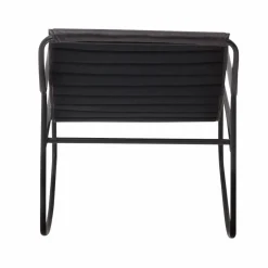 Made in Meubles Rocking chair en cuir noir Sydney