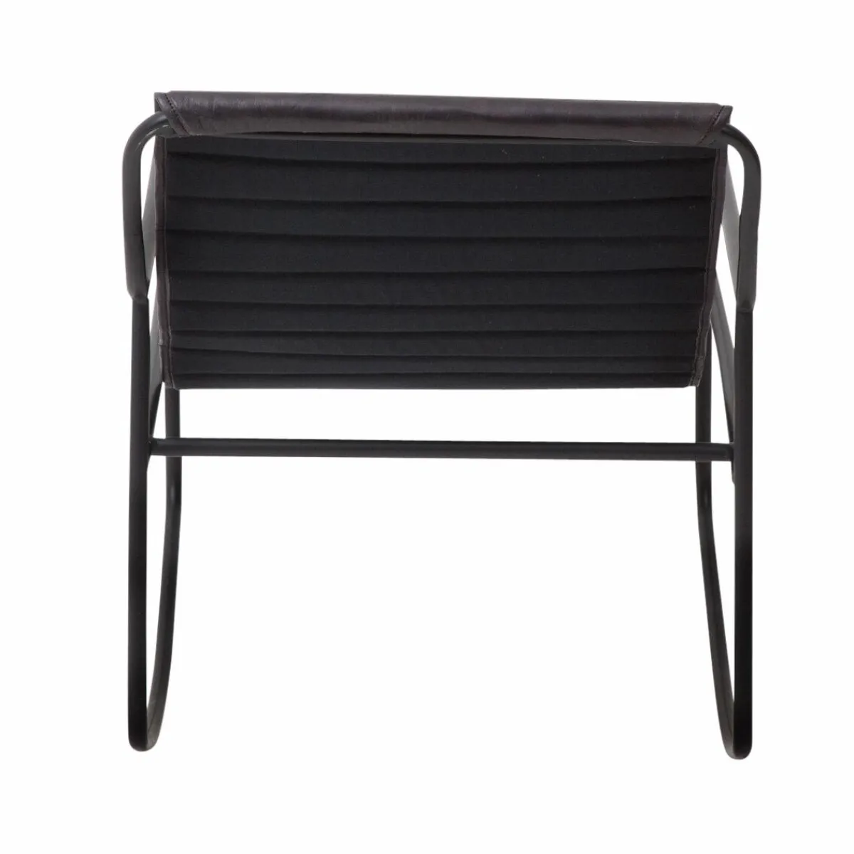 Made in Meubles Rocking chair en cuir noir Sydney