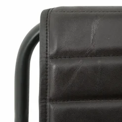 Made in Meubles Rocking chair en cuir noir Sydney