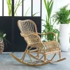 Made in Meubles Rocking chair vintage en rotin Rattan