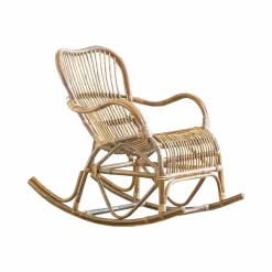 Made in Meubles Rocking chair vintage en rotin Rattan