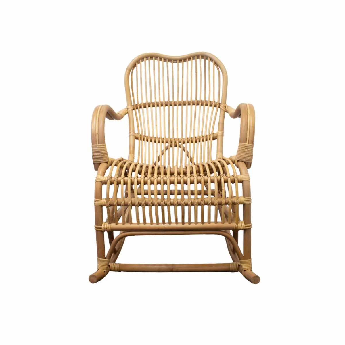 Made in Meubles Rocking chair vintage en rotin Rattan