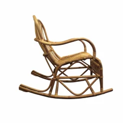 Made in Meubles Rocking chair vintage en rotin Rattan