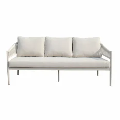 Made in Meubles Salon de jardin à cordes 5 places gris taupe Sayen
