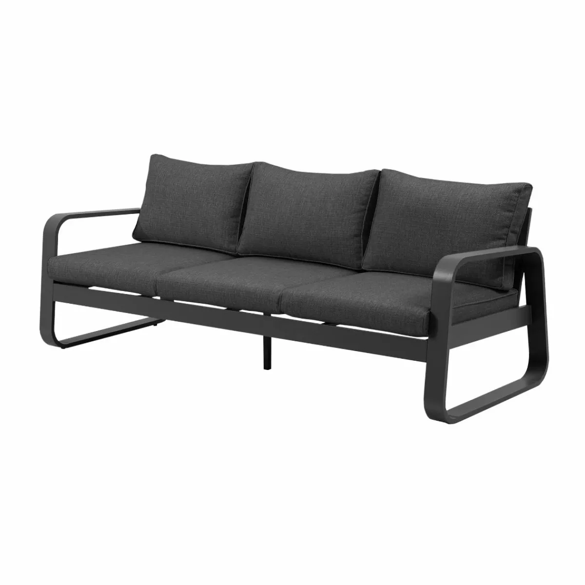 Made in Meubles Salon de jardin 5 places gris foncé Auguste