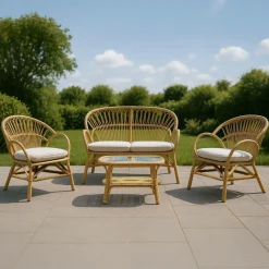 Made in Meubles Salon de jardin arrondi en rotin Rattan