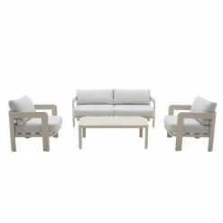 Made in Meubles Salon de jardin en aluminium taupe Loréa