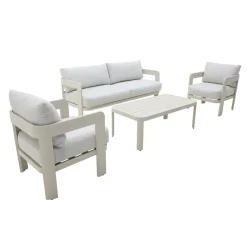 Made in Meubles Salon de jardin en aluminium taupe Loréa