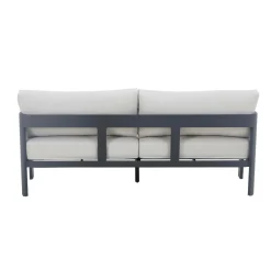Made in Meubles Salon de jardin en aluminium gris foncé Loréa