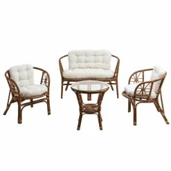 Made in Meubles Salon de jardin en rotin 4 places Rattan