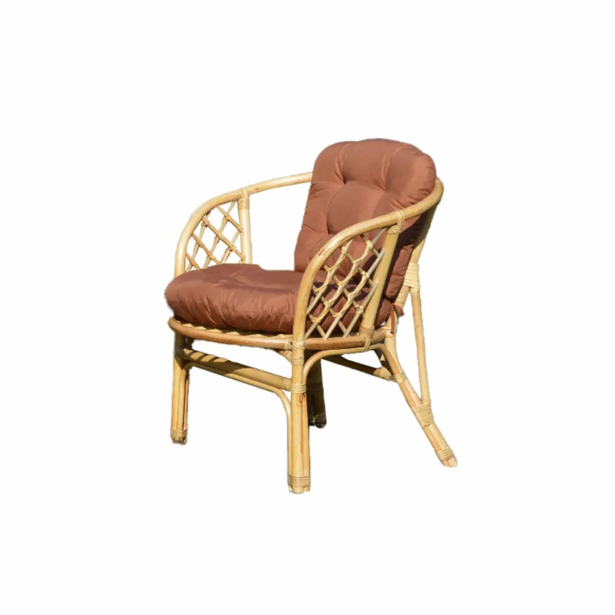 Made in Meubles Salon de jardin en rotin terracotta 4 places Rattan