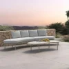 Made in Meubles Salon de jardin haricot en aluminium taupe Zion
