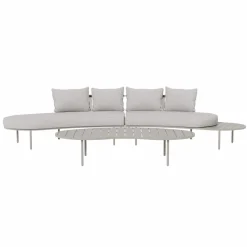 Made in Meubles Salon de jardin haricot en aluminium taupe Zion