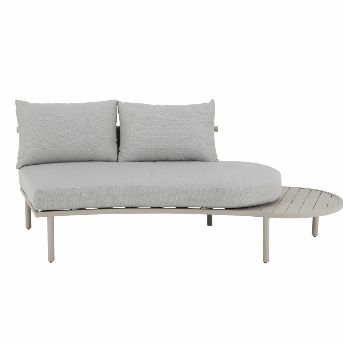 Made in Meubles Salon de jardin haricot en aluminium taupe Zion