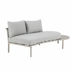 Made in Meubles Salon de jardin haricot en aluminium taupe Zion
