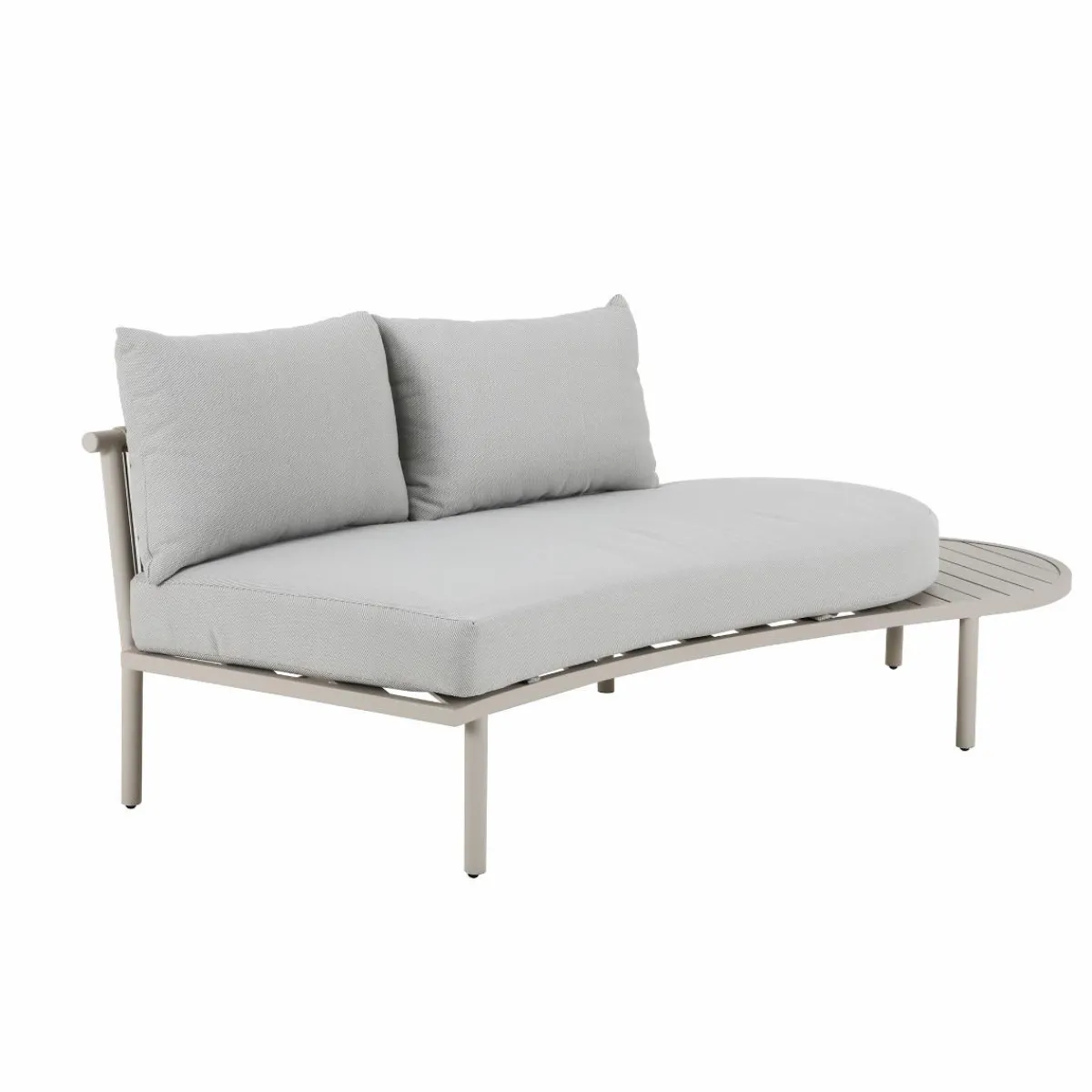 Made in Meubles Salon de jardin haricot en aluminium taupe Zion