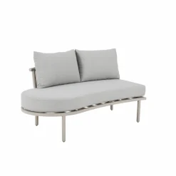Made in Meubles Salon de jardin haricot en aluminium taupe Zion