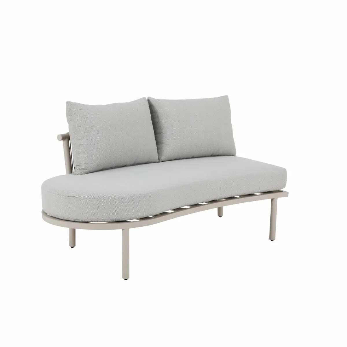 Made in Meubles Salon de jardin haricot en aluminium taupe Zion