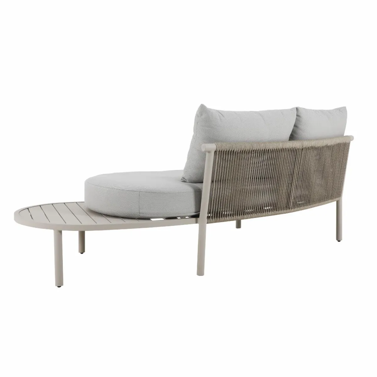 Made in Meubles Salon de jardin haricot en aluminium taupe Zion