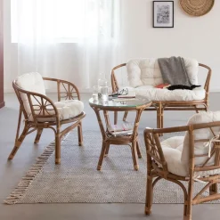 Made in Meubles Salon en rotin 4 places Rattan