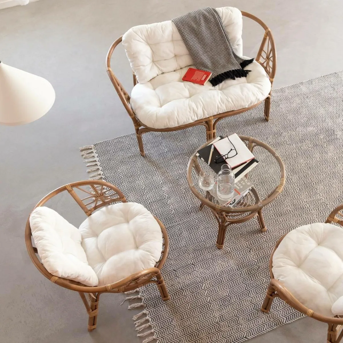 Made in Meubles Salon en rotin 4 places Rattan