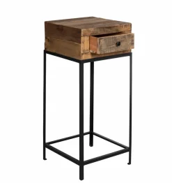 Made in Meubles Sellette en bois recyclé et métal Vicky