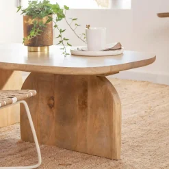 Made in Meubles Set de 2 tables basses en bois de manguier Tom