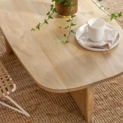Made in Meubles Set de 2 tables basses en bois de manguier Tom